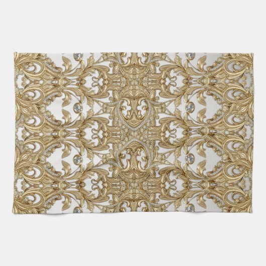 Decoratieve gouden keukenhanddoeken (Horizontaal)