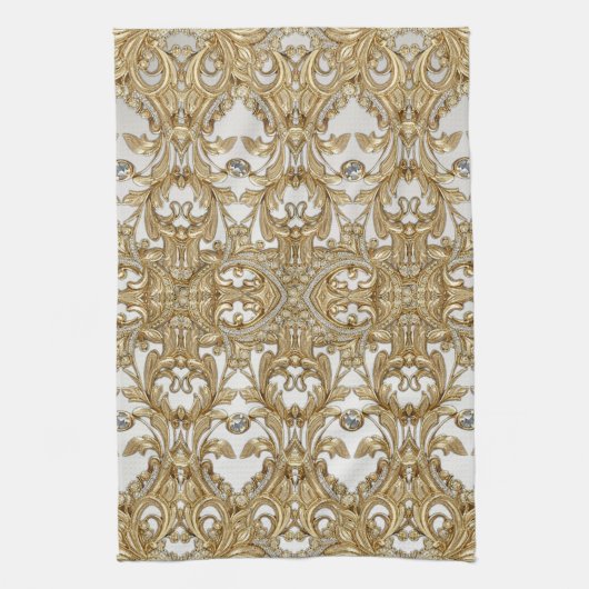 Decoratieve gouden keukenhanddoeken (Verticaal)