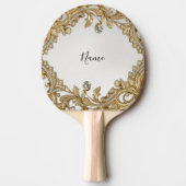 Decoratieve gouden Ping Pong Paddle Tafeltennisbatje (Voorkant)