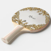 Decoratieve gouden Ping Pong Paddle Tafeltennisbatje (Voorkant Gekanteld)