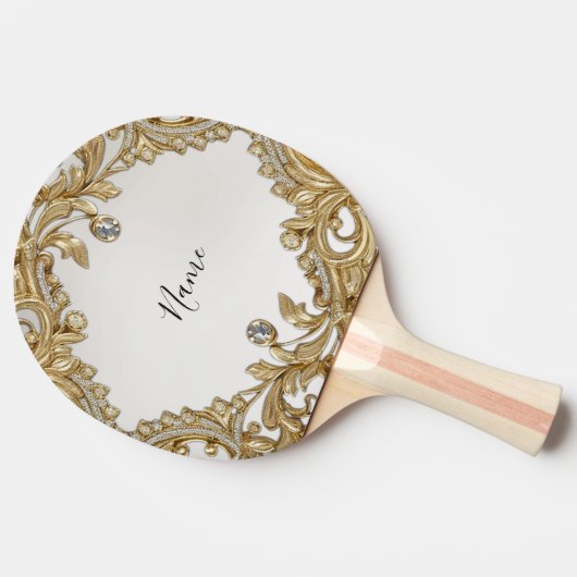 Decoratieve gouden Ping Pong Paddle Tafeltennisbatje (Zijkant)