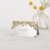 Decoratieve gouden plaatskaart plaatskaartje (Achterkant)