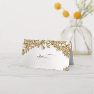 Decoratieve gouden plaatskaart plaatskaartje