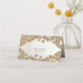 Decoratieve gouden plaatskaart plaatskaartje (Achterkant)