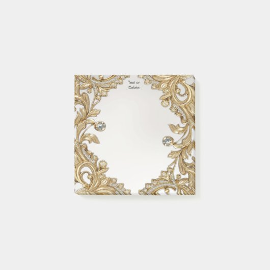 Decoratieve gouden post die het opmerkt post-it® notes (Voorkant)