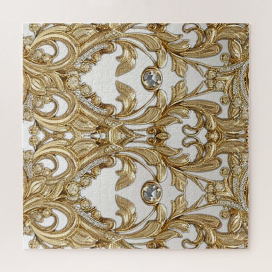 Decoratieve gouden puzzel legpuzzel (Horizontaal)