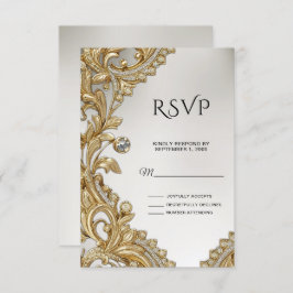 Decoratieve gouden RSVP-kaart RSVP Kaartje