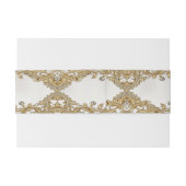 Decoratieve gouden uitnodiging buikband uitnodigingen wikkel (Achterkant Voorbeeld)
