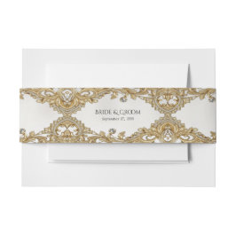 Decoratieve gouden uitnodiging buikband uitnodigingen wikkel