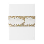 Decoratieve gouden uitnodiging buikband uitnodigingen wikkel (Achterkant Voorbeeld)