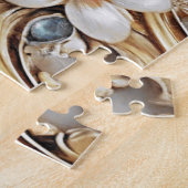 Decoratieve Gouden Witte Bloemen Jigsaw Puzzel (Zijkant)