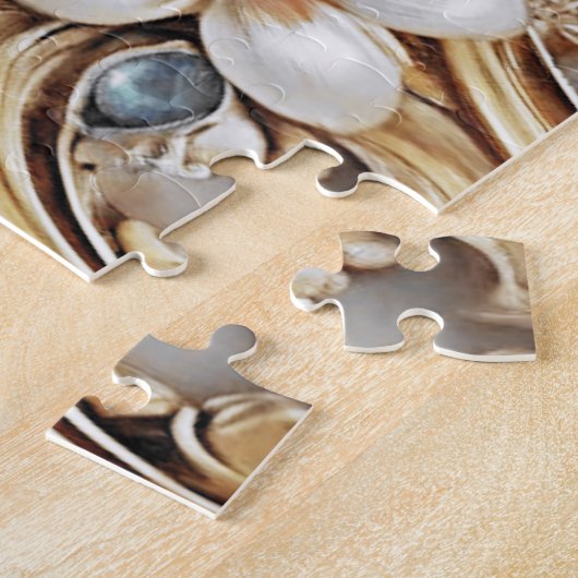 Decoratieve Gouden Witte Bloemen Jigsaw Puzzel (Zijkant)