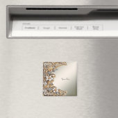 Decoratieve gouden witte bloemmagneet magneet (Insitu (Vaatwasser))