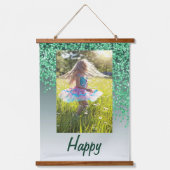 Decoratieve Green Glitter 2 foto's 60e verjaardag Hangend Wandkleed (Voorkant)