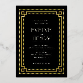 Decoratieve grens bruiloft uitnodiging