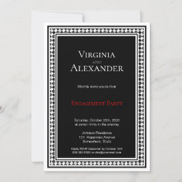 Decoratieve grens zwarte en witte partij kaart