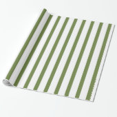 Decoratieve groene en witte strepen cadeaupapier (Uitgerold)