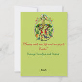 Decoratieve groenvogels uit de paastijd feestdagenkaart (Achterkant)