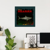 decoratieve haaienafdruk poster (Thuiskantoor)