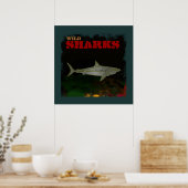 decoratieve haaienafdruk poster (Keuken)