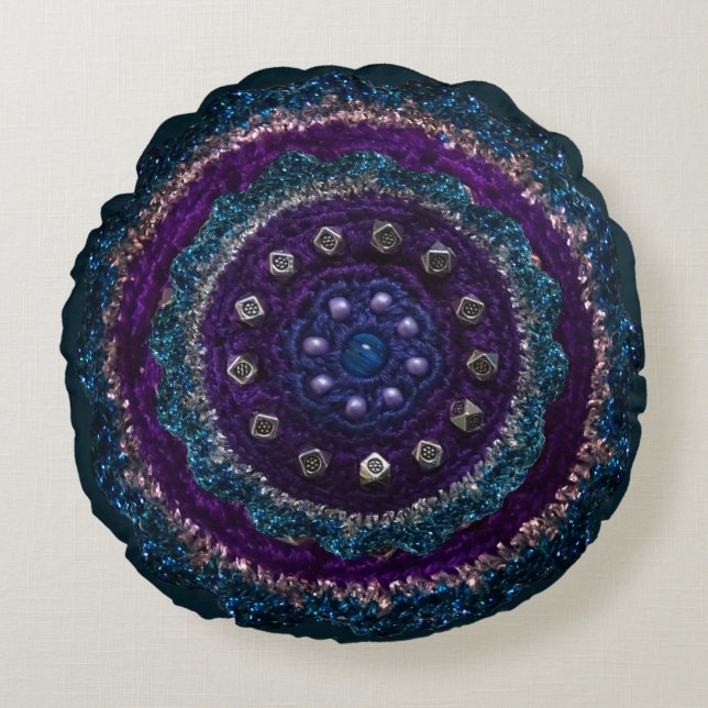 Decoratieve haaklook rond kussen (Voorkant)