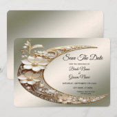Decoratieve Halvemaan Frame Sla de Datum Op Save The Date (Voorkant / Achterkant)