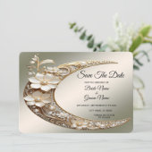 Decoratieve Halvemaan Frame Sla de Datum Op Save The Date (Staand voorkant)