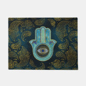 Decoratieve Hamsa Handje met paisley achtergrond Deurmat (Voorkant)