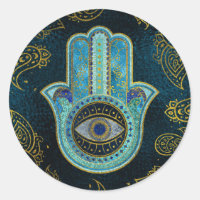 Decoratieve Hamsa Handje met paisleyachtergrond