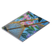 Decoratieve handgeschilderde paraplu's in het dorp notitieboek (Linkerzijde)