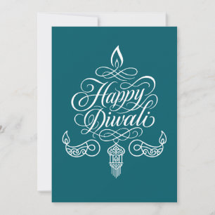 Decoratieve "Happy Diwali" Kalligrafie Kunst Feestdagenkaart