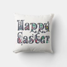 Decoratieve Happy Easter Typografie | Sierkussens