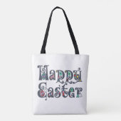 Decoratieve Happy Easter Typografie | Tote bag (Achterkant)