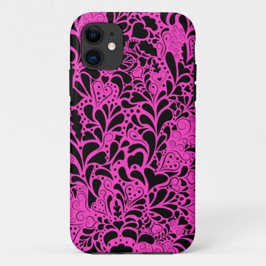 Decoratieve harten en bloeit patroon Case-Mate iPhone case (Achterkant)