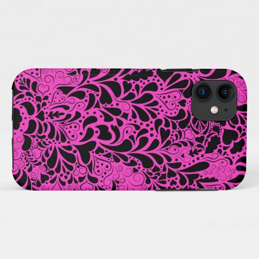 Decoratieve harten en bloeit patroon Case-Mate iPhone case (Achterkant (horizontaal))