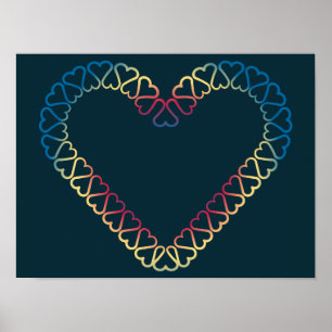 Decoratieve harten poster