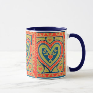 Decoratieve 'Heart' Ringer Coffee-Mok Mok