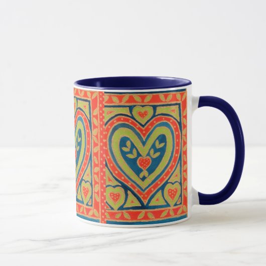 Decoratieve 'Heart' Ringer Coffee-Mok Mok (Rechts)