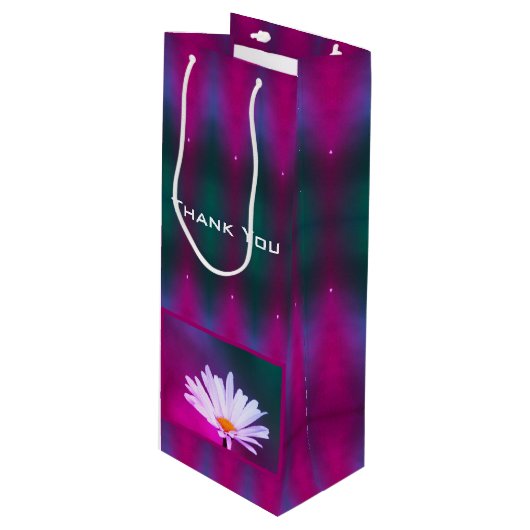 Decoratieve heldere kleur Dank u Wijn Cadeautas (Voorkant Gekanteld)