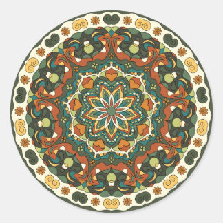 Decoratieve heldere mandala ronde sticker