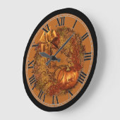 Decoratieve herfst pompoen met ronde muur klok (Hoek)