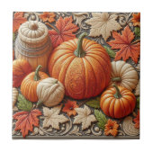 Decoratieve Herfst Seizoen Pompoenen Keramische Te Tegeltje (Voorkant)