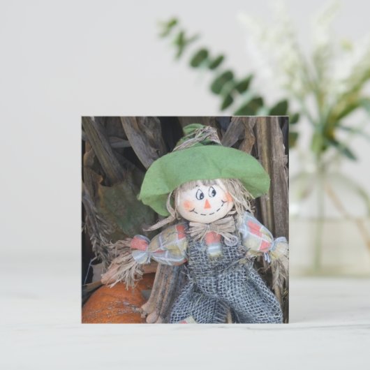 Decoratieve Herfst van de Scarecrow Harvest Party  Kaart (Staand voorkant)