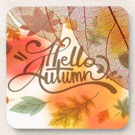 Decoratieve herfstbladeren bier onderzetter