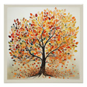 Decoratieve herfstbladeren perfect poster (Voorkant)