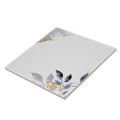 Decoratieve hoeken leisteen blauw en goud tegeltje (Zijkant)