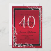 Decoratieve hoeken Ruby & Black Verjaardag Kaart (Voorkant)