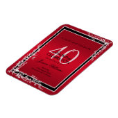 Decoratieve hoeken Ruby & Black Verjaardag Magneet (Linkerzijde)