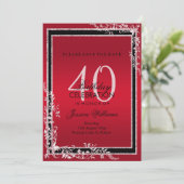 Decoratieve hoeken Ruby & Black Verjaardag Save The Date (Staand voorkant)