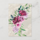 Decoratieve honden, wijn en roze rozen bruiloft informatiekaartje (Achterkant)